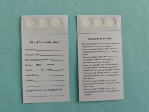 英文版三环内置型采血卡